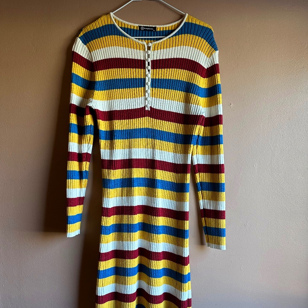 PrettyGarden Luxury 90's 2000s Dress ✨ Striped, Stretchy, Super Comfy Henly!